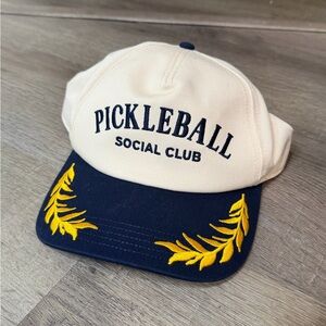 American Needle Pickleball Social Club Cap - Cream and Navy Unisex